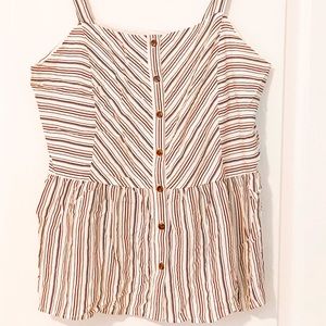 Loft Striped Peplum Cami Tank top-sz Med